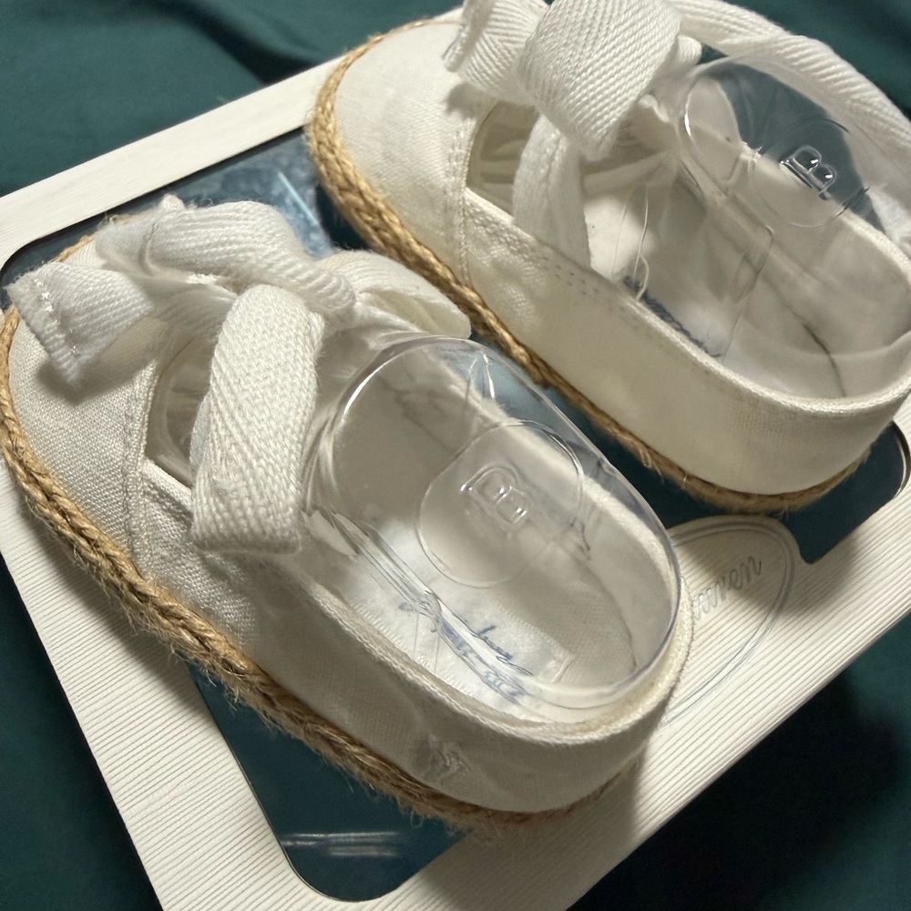 Polo by Ralph Lauren Cream Baby Dress Shoes with Bow